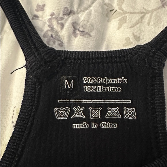 Black Ribbed Tank Top - Picture 4 of 5